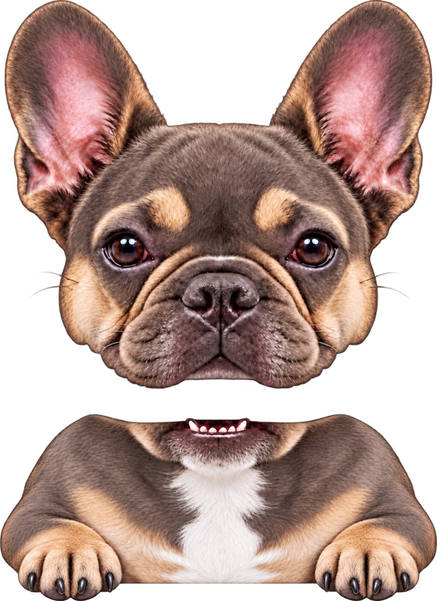 French Bulldog two-piece decal design